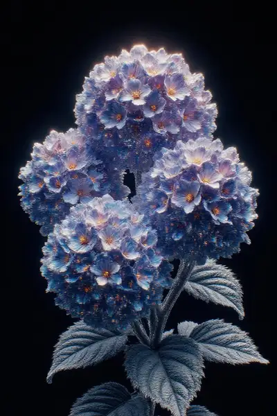 Vibrant Hydrangea with Glitch Effect