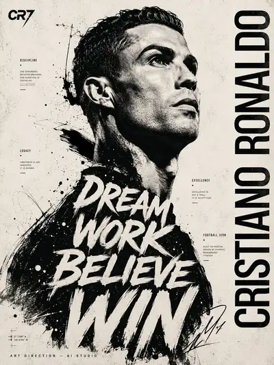 Kontrastreiche Schwarz-Weiß-Typografie-Editorial-Poster-Vorlage