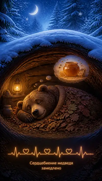 How a Bear Hibernates in Winter Storybook Infographic