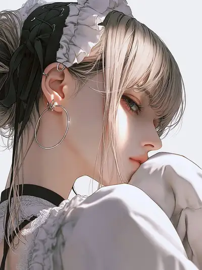 Melancholisches Anime-Realismus-Porträt-Prompt