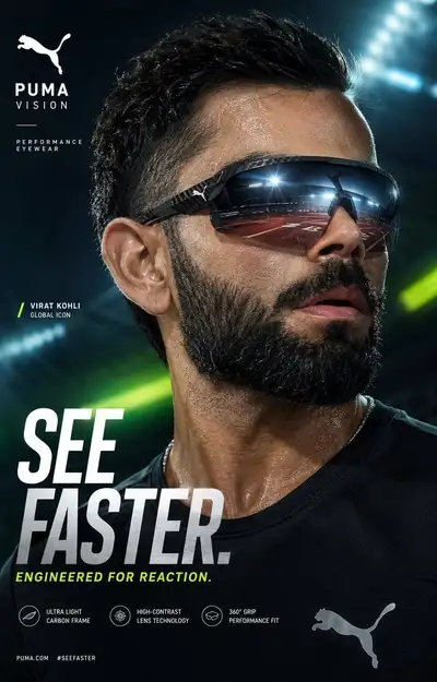 Retrato heroico de campaña de gafas de sol deportivas de un atleta