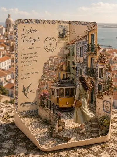 Pop-up Postkarten-Diorama von [STADT]