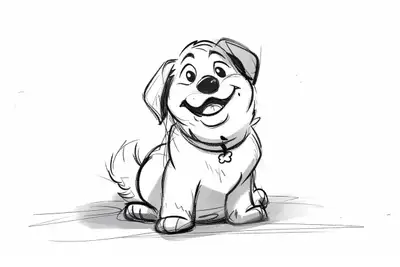 Cute Dog Sketch - Midjourney Prompt