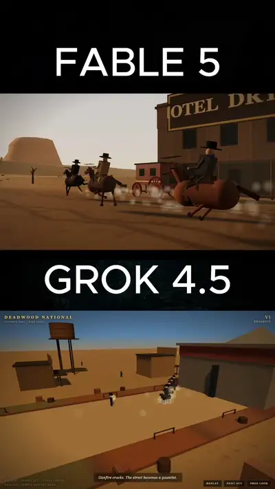 Wild West bank robbery animation in a single HTML file