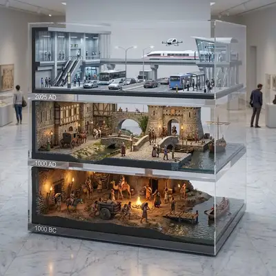 Stacked evolution of transportation through history