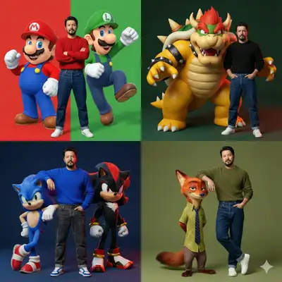 Hyperrealistic Photo with Sonic & Shadow