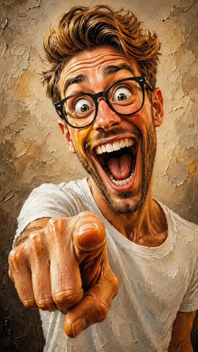 Exaggerated Caricature Oil Painting Prompt