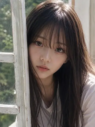 Photorealistic Japanese Window Portrait