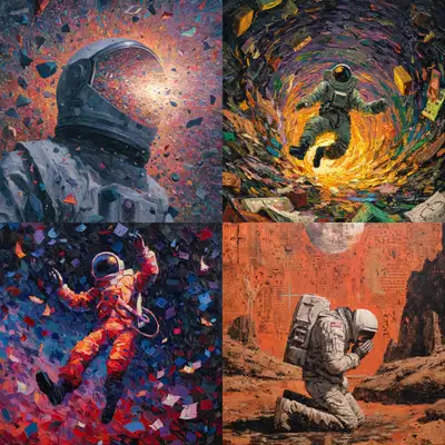 Outsider Art Astronaut Prompt Template