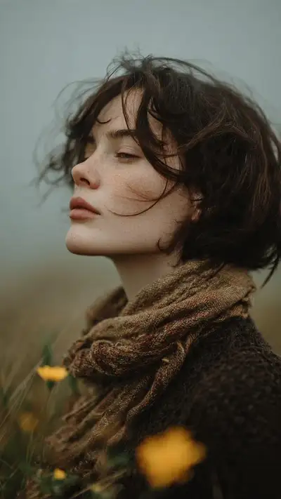 Portrait automnal dans un champ de fleurs sauvages, GPT Image 2