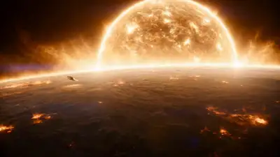 Hyper-realistic Solar Spacecraft Action Sequence