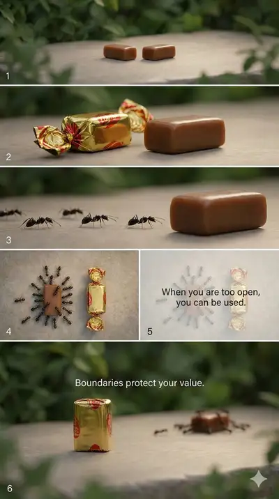 Guion de Video Cinematográfico: Metáfora de los Límites con Caramelo y Hormigas