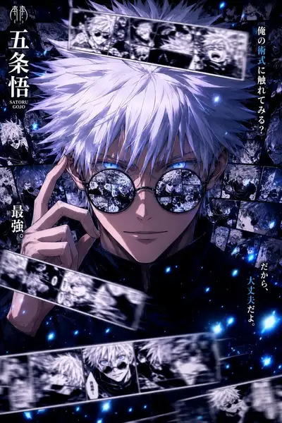 Dramatic anime manga character poster template