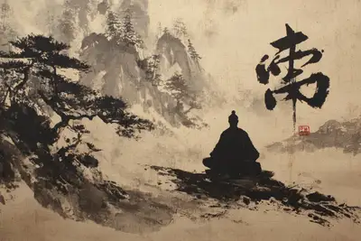 Zen Brush Stroke Wilderness Art Prompt