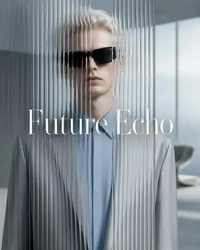 Luxury fashion ad template seen through corrugated glass