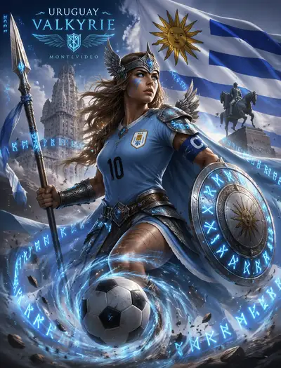Uruguay captain as Clash of Clans valkyrie (variant)