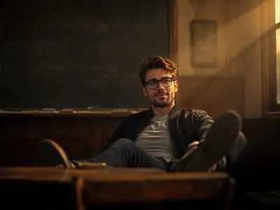 Cinematic Vintage Classroom Portrait