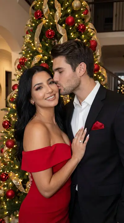 Photorealistic Couple Holiday Editorial Prompt