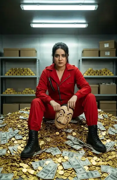 Prompt de retrato en bóveda con temática de La Casa de Papel