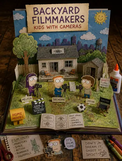 Diorama de livre d'histoires en papercraft inspiré de Home Movies