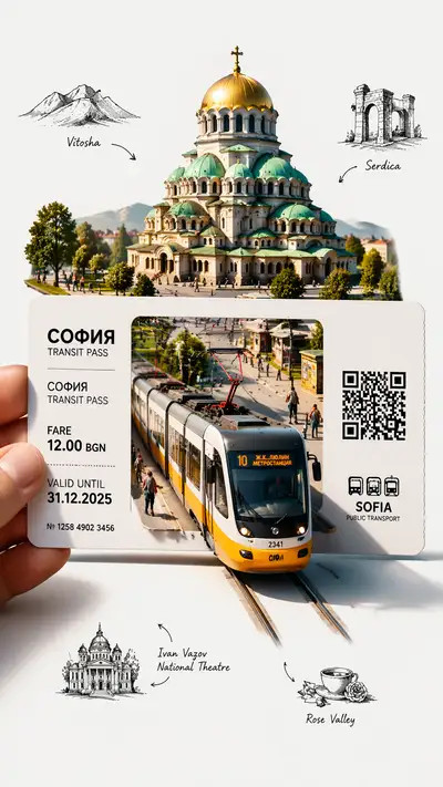 City Transit Pass Portal Travel Illustration Template