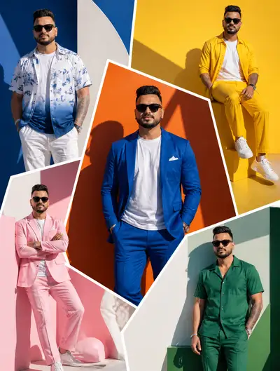 Painel de Galeria de Modelo Masculino Prompt de Colagem de Moda