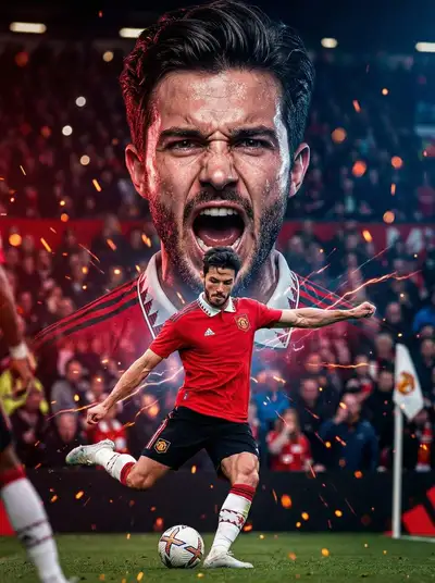 Dual-composition Premier League football hero poster