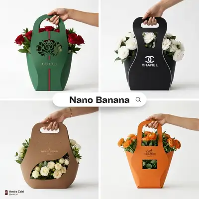 Minimalist branded flower bouquet packaging mockup