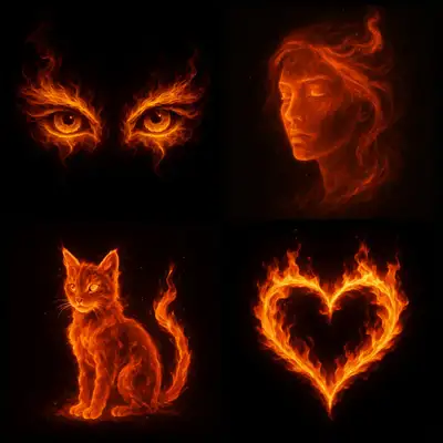 Flame Composition Digital Art Prompt