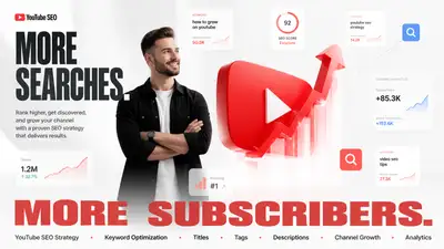 Composition publicitaire minimaliste de croissance SEO YouTube