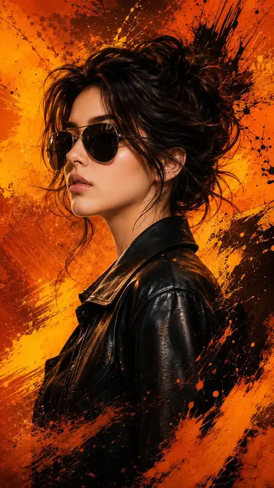 Cinematic Grunge Fashion Portrait of a Confident Woman