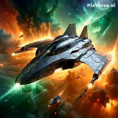 Cosmic Spaceship Nebula Scene