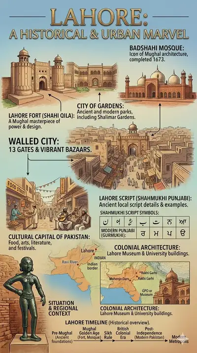 Lahore Historical Infographic Image Prompt