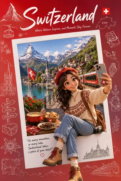 Premium Collectible Travel Poster Prompt Template