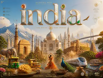Luxury cinematic India travel poster template