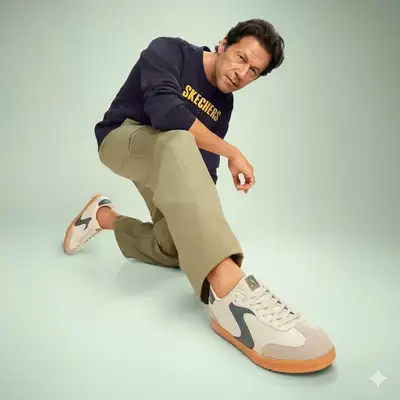 Studio Portrait of Shah Rukh Khan in Skechers