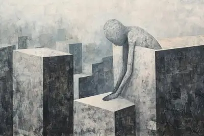 Brutalist Architecture Abstract Figure Prompt