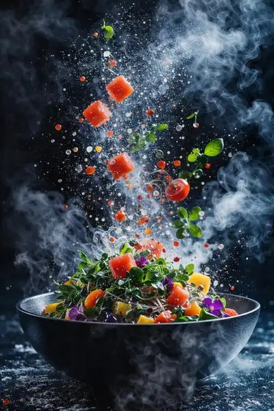 Plantilla estructurada de fotografía de comida hiperrealista