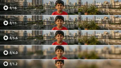 Aperture and depth-of-field comparison photography reference