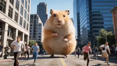 Giant Fluffy Hamster Takes Over the City