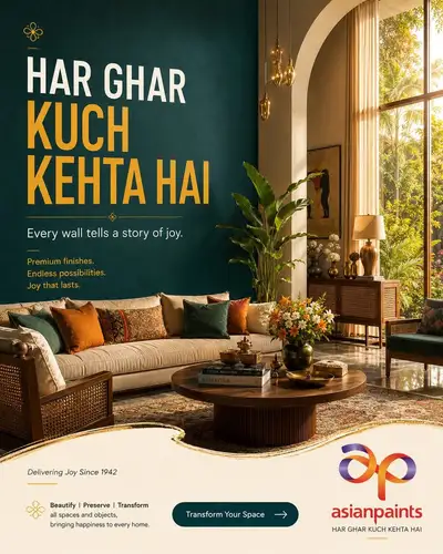 Asian Paints luxury interior advertising poster template