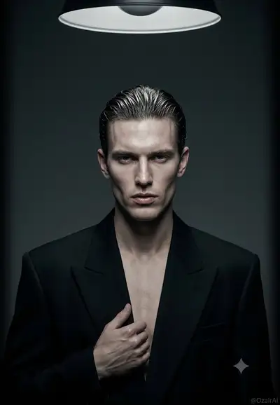 Dramatic Cinematic Studio Portrait of Male Model