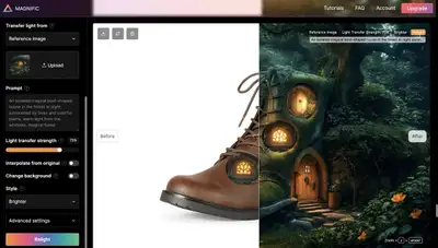 Magical Boot-Shaped House in Forest Relight Prompt