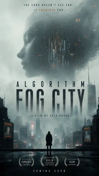 Sci-Fi-Thriller-Filmposter, Nebelstadt Algorithm