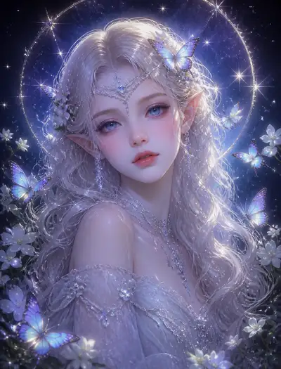 Ethereal Elven Fairy Girl Fantasy Oil Painting