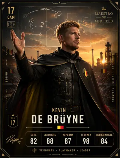 Kevin De Bruyne midfield maestro wrestler card