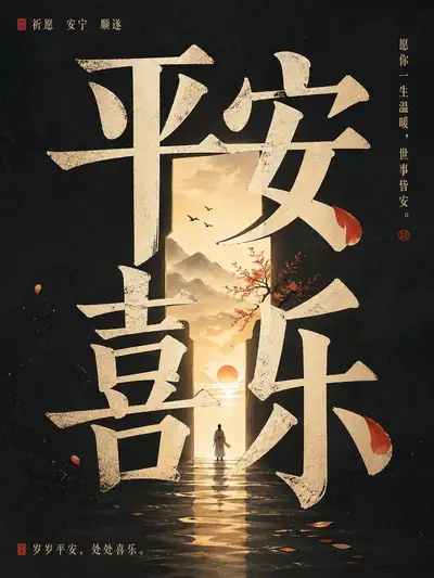 Chinese word-driven exhibition style concept poster