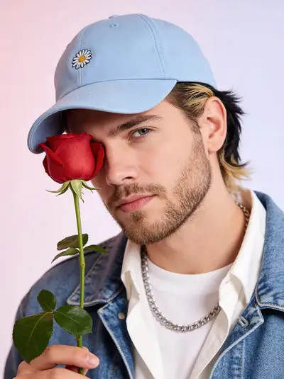 Soft Aesthetic Portrait with Red Rose
