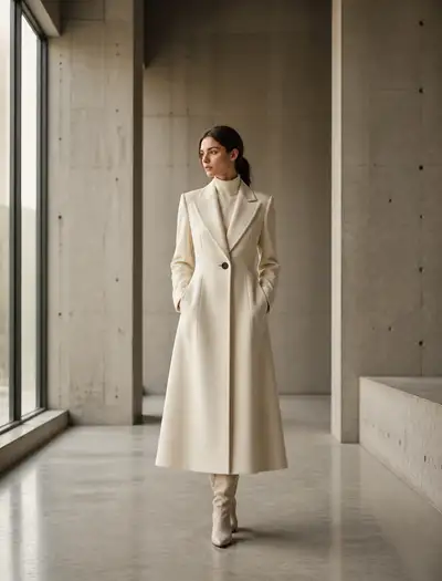 ミニマルな建築風ファッションエディトリアルポートレート