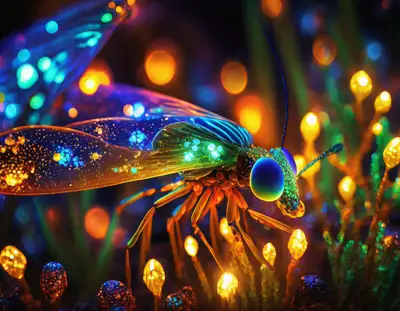 Macro Bioluminescent Firefly Photography